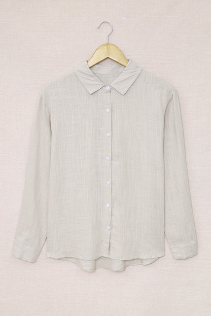 Sky Blue Textured Solid Color Basic Shirt