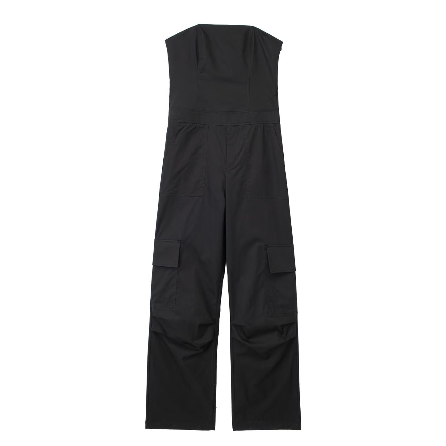 Women Multi Pocket Cargo Pants Brand Loose Street Straight Drag Casual Jumpsuits