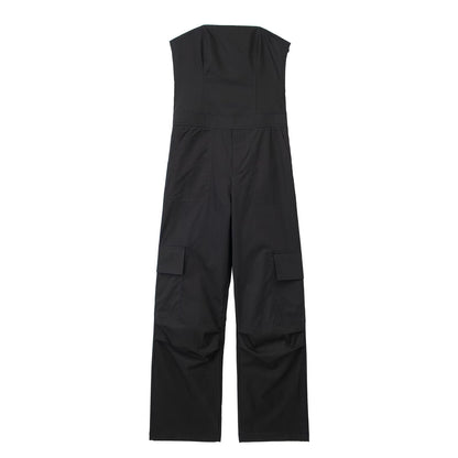 Women Multi Pocket Cargo Pants Brand Loose Street Straight Drag Casual Jumpsuits