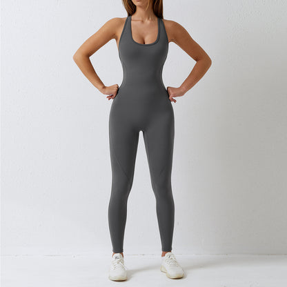 Enganliegender Einteiler Aerial Beauty Back Yoga-Kleidung Damen Hochelastischer Einteiler Yoga-Overall Damen