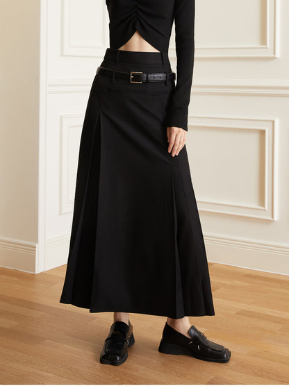 Dark High Waist Skirt Women Street Snap Office Horse Face Skirt