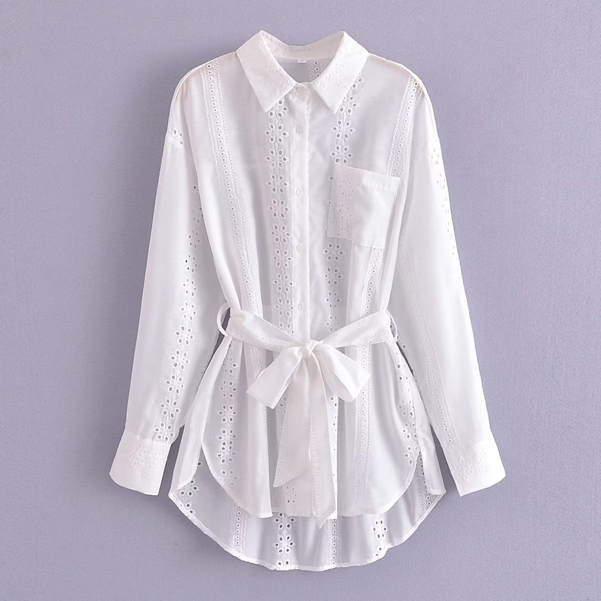 Women Embroidered Elegant Long Sleeved Shirt