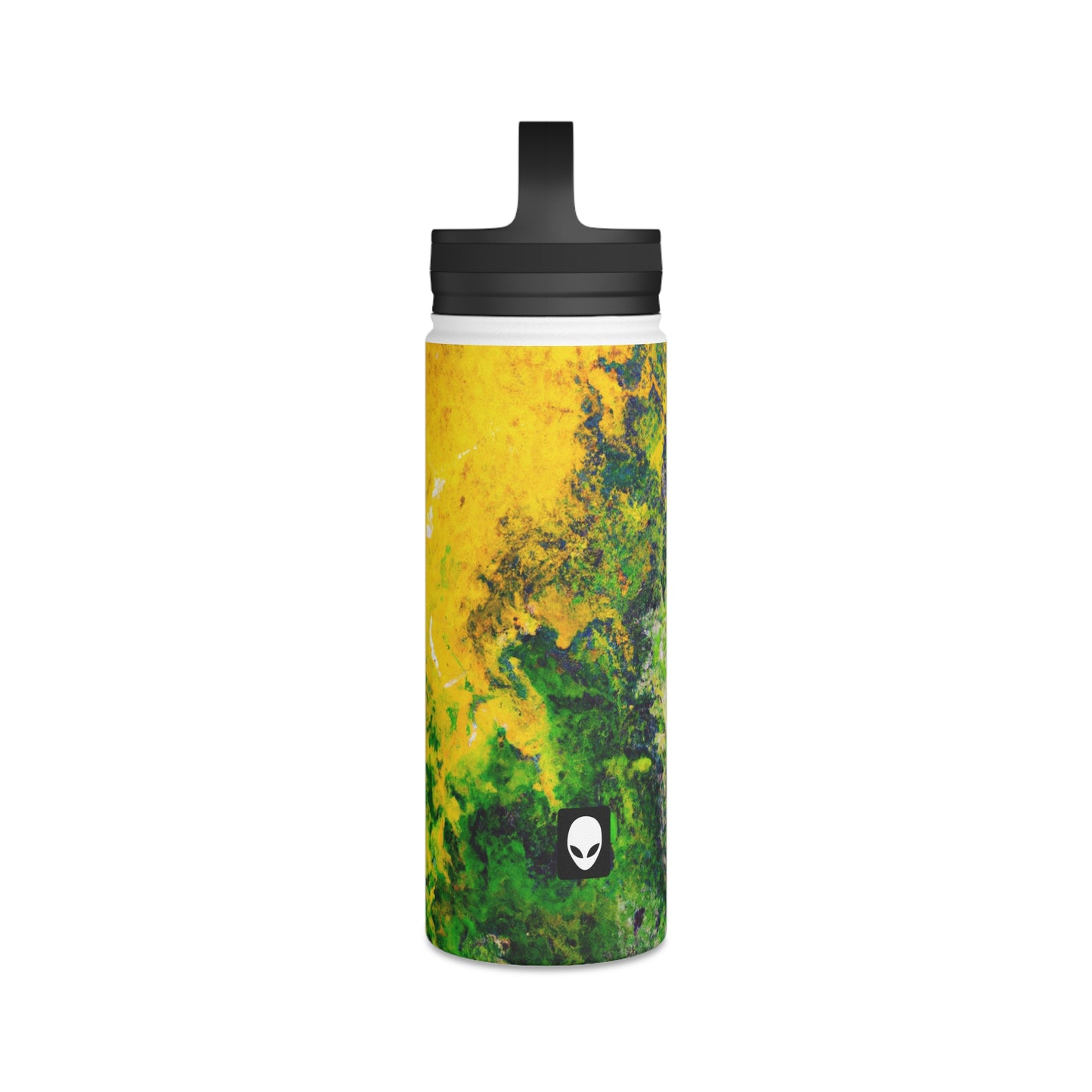 "Exploring Colorful Textures" - The Alien Stainless Steel Water Bottle, Handle Lid