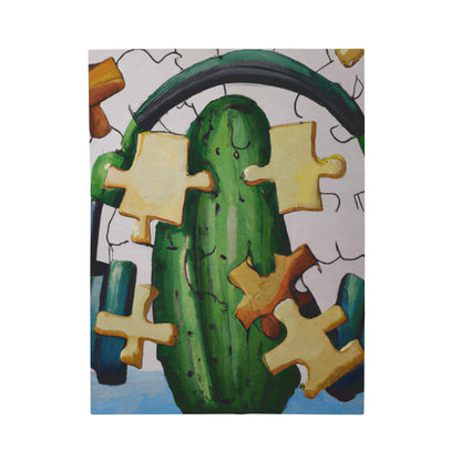 "Cactified Puzzle Time" - La manta de felpa Alien Velveteen