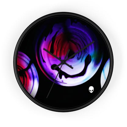 "Exploring Contrasts: A Colorful Dance of Luminance and Chromatic Aberration" - The Alien Wall Clock