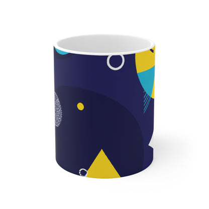 "Geometric Fusion: Bringing Your Vision to Colorful Life" - The Alien Ceramic Mug 11 oz