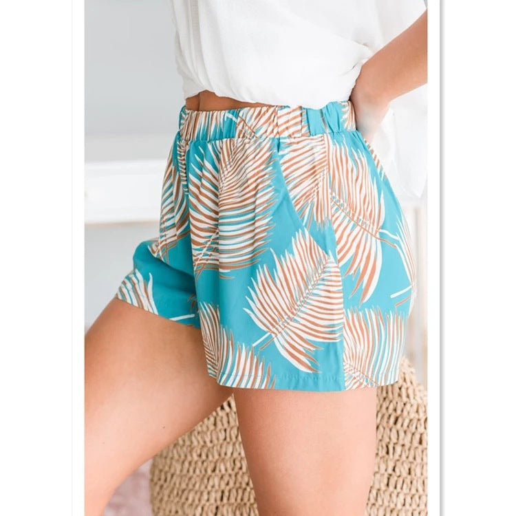 Sommer Neue Bedruckte Lockere Freizeitshorts mit elastischer Taille für Damen