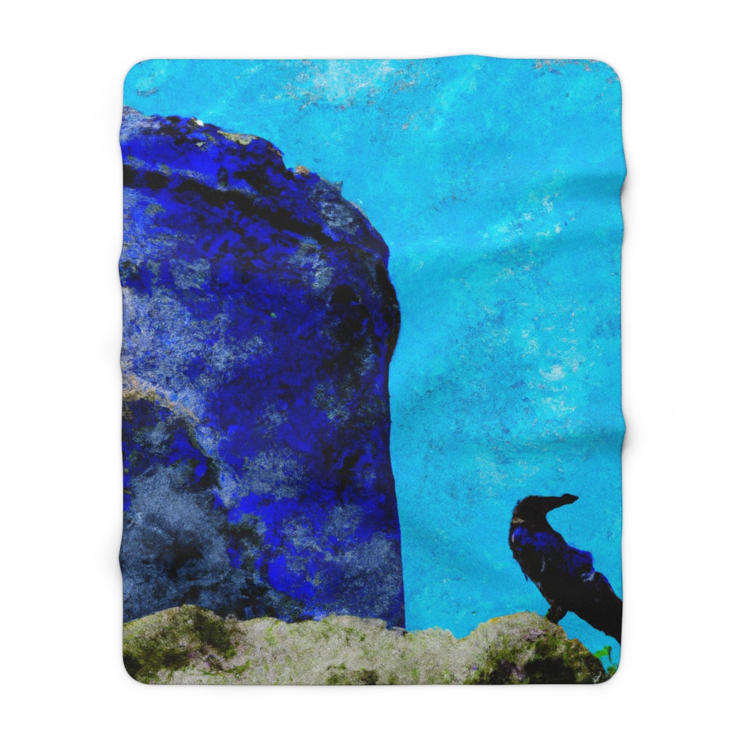 "Crow's Perch on a Waning Tower" - The Alien Sherpa Fleece Blanket