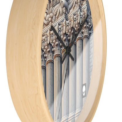 "3D Wall Columns: An Architectural Artpiece" - The Alien Wall Clock Trompe-l'oeil Style