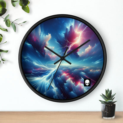 "Electricity In The Sky" - The Alien Wall Clock Digital Art Style