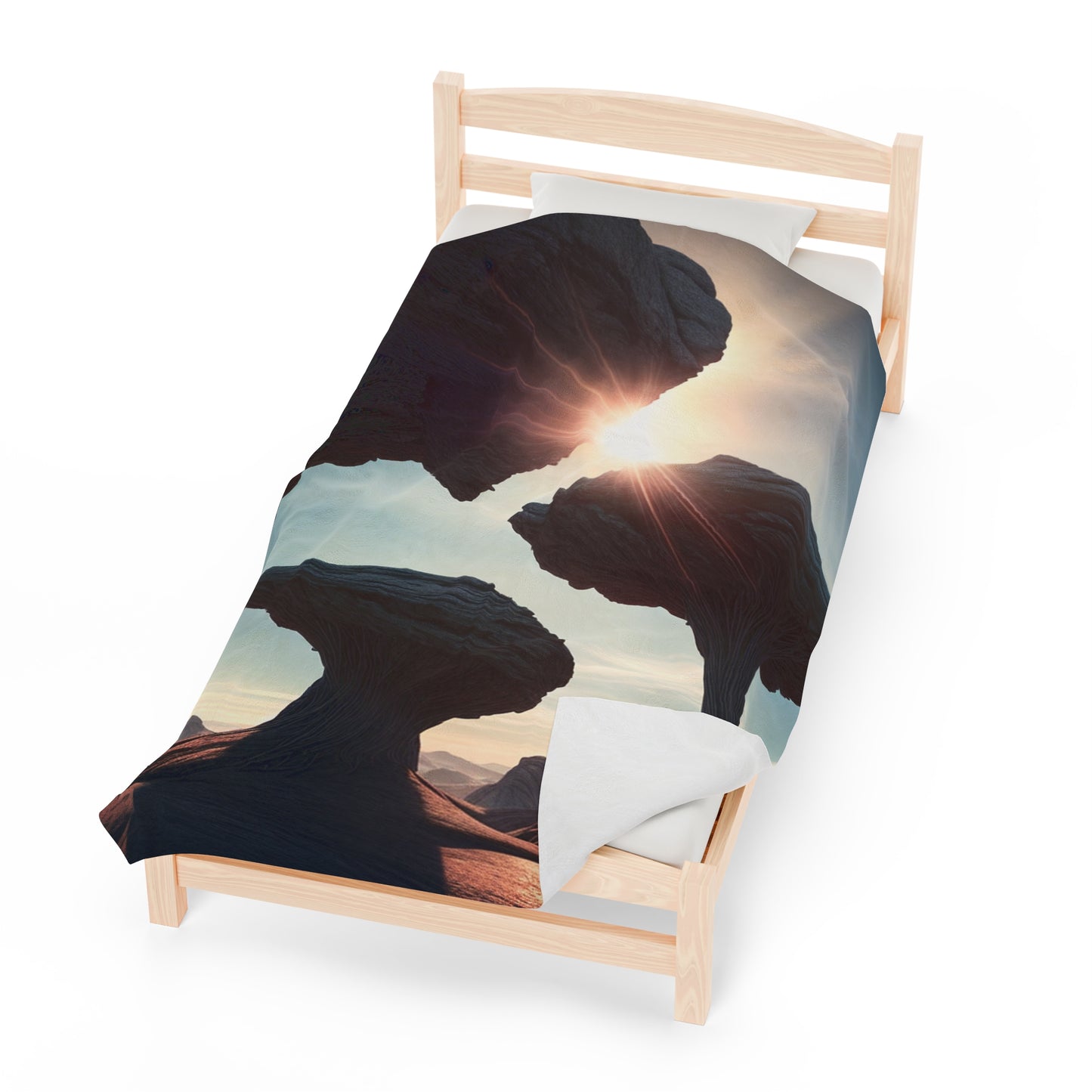 "Alien Landscape Odyssey" - The Alien Velveteen Plush Blanket