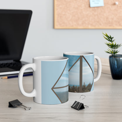 "Paisajes oníricos: un collage de arte cotidiano" - Taza de cerámica The Alien 11 oz