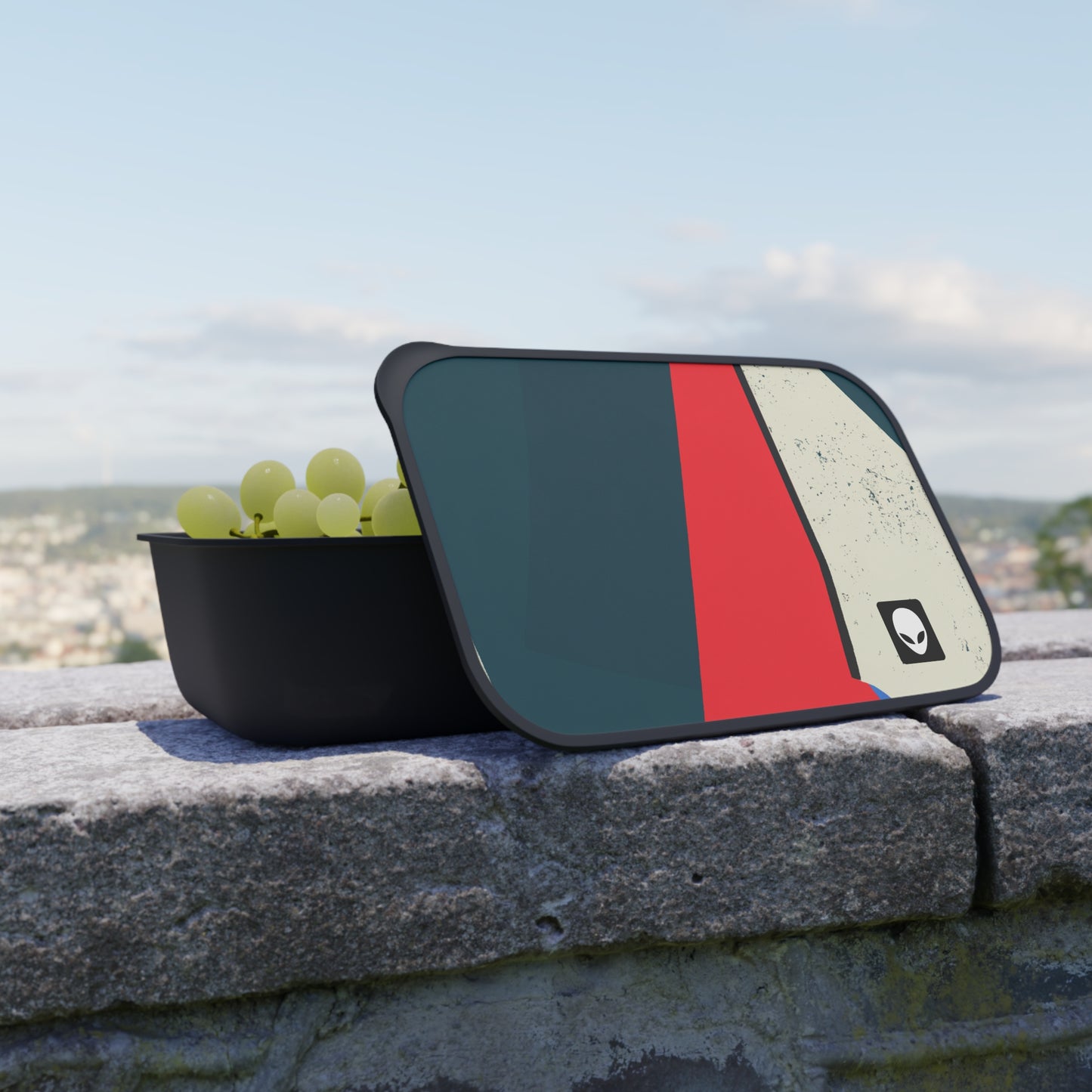 "Abstract Expressionism: Exploring Lines and Shapes" - The Alien Eco-friendly PLA Bento Box with Band and Utensils