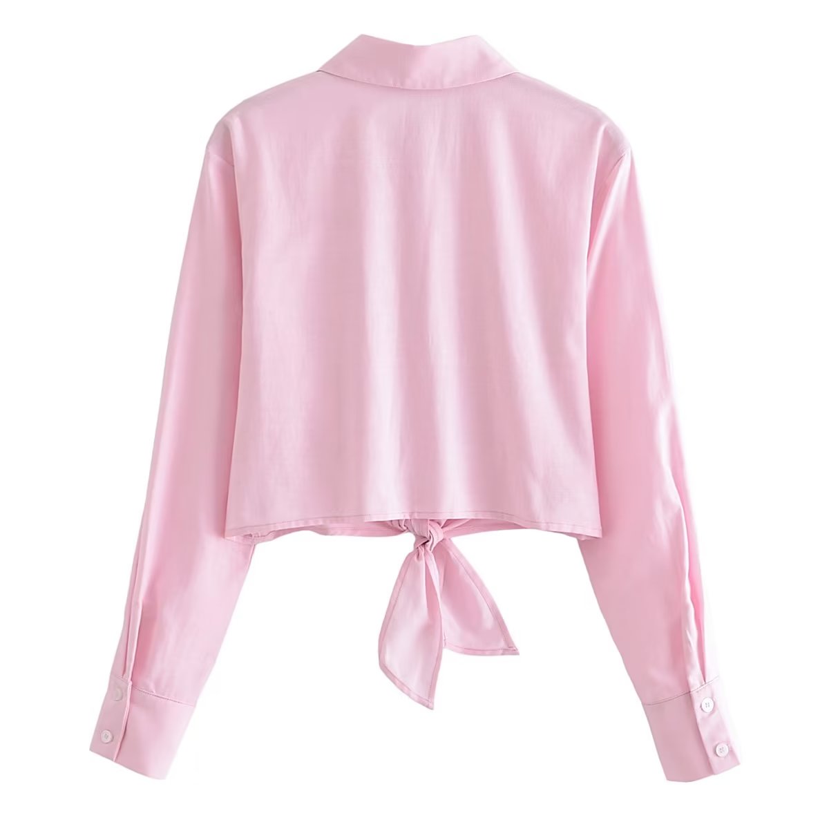 Summer Women Clothing Street Casual All Matching Short Bow Tie Shirt