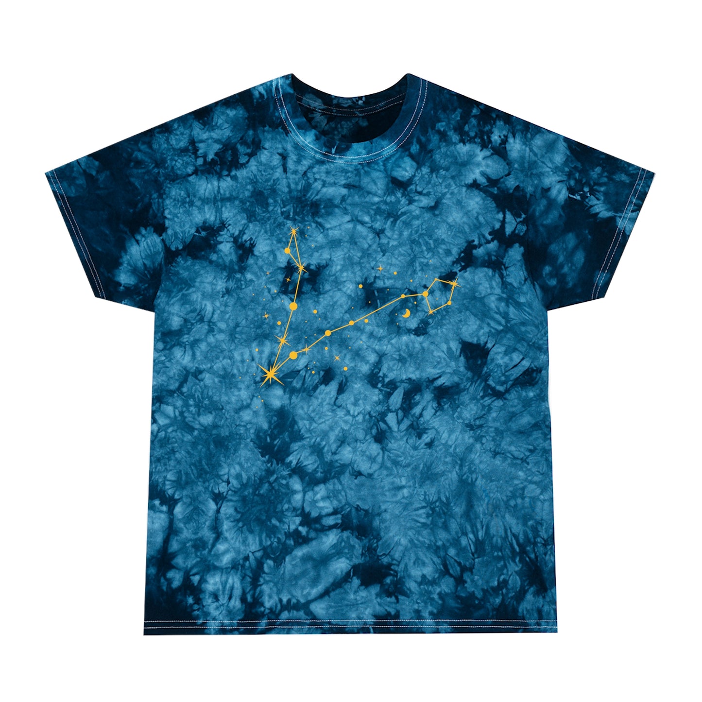 Constelación de estrellas de Piscis: camiseta con efecto tie-dye alienígena, cristal