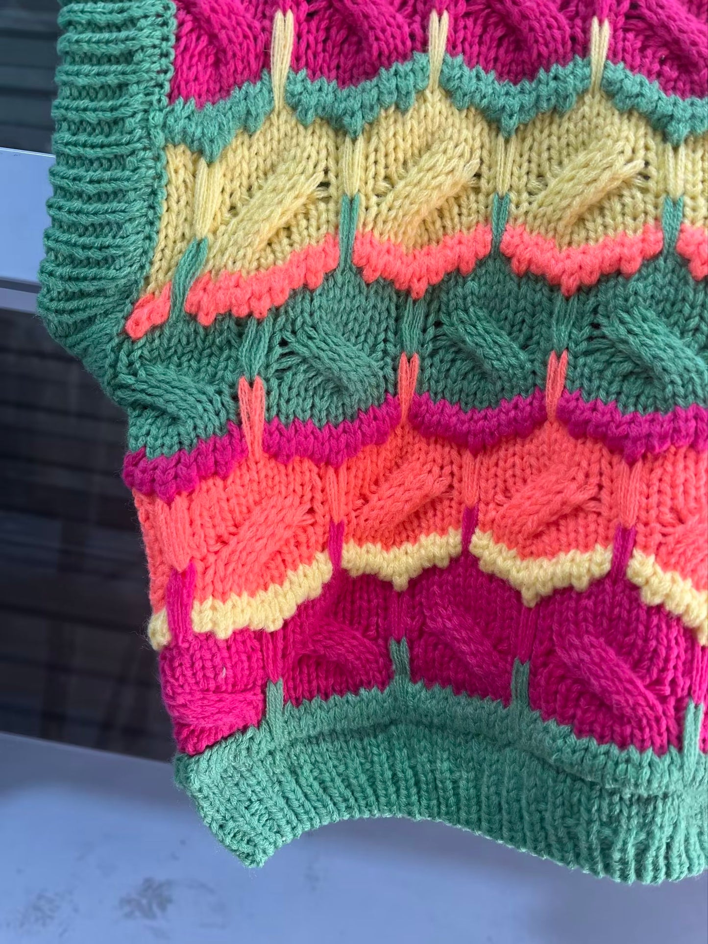 Women Clothing Crocheted Effect Short Knitted Sweater Vest Jacket Women Top