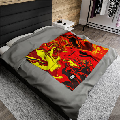 "Abstract Energy in Motion" - The Alien Velveteen Plush Blanket