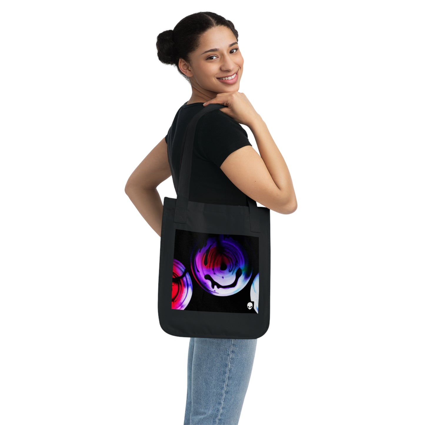 "Exploring Contrasts: A Colorful Dance of Luminance and Chromatic Aberration" - The Alien Eco-friendly Tote Bag