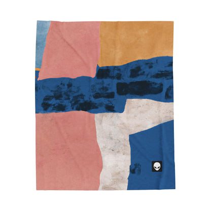 "Interacción de luces y sombras: un collage abstracto" - The Alien Velveteen Plush Blanket