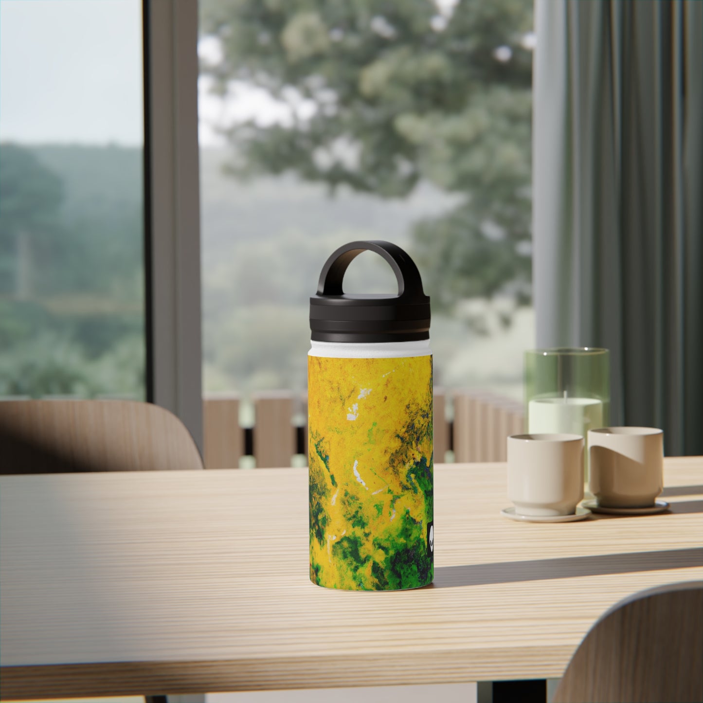 "Exploring Colorful Textures" - The Alien Stainless Steel Water Bottle, Handle Lid