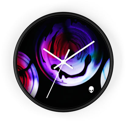 "Exploring Contrasts: A Colorful Dance of Luminance and Chromatic Aberration" - The Alien Wall Clock