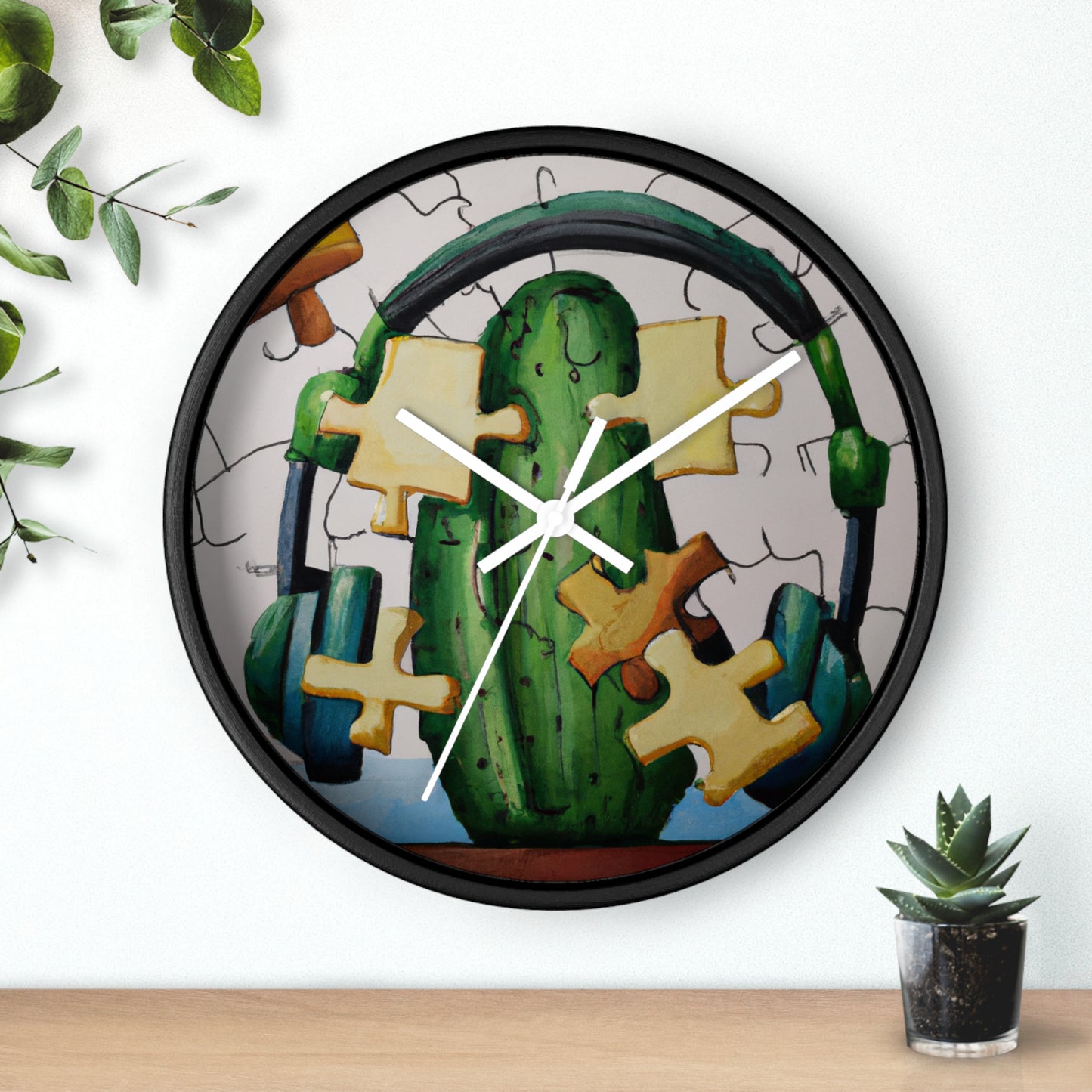 "Cactified Puzzle Time" - The Alien Wall Clock