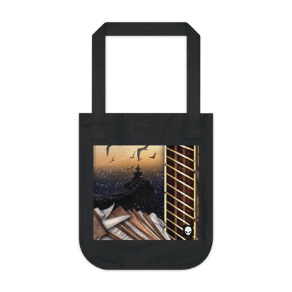 "A Tale of Storytelling Art: A Mixed Media Masterpiece" - The Alien Eco-friendly Tote Bag