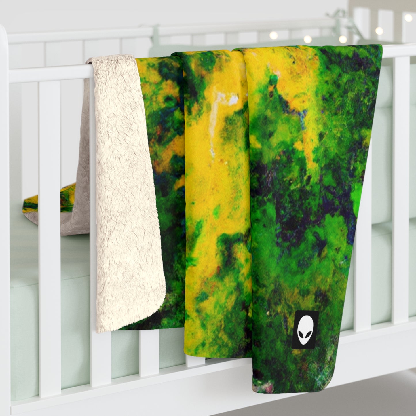 "Exploring Colorful Textures" - The Alien Sherpa Fleece Blanket