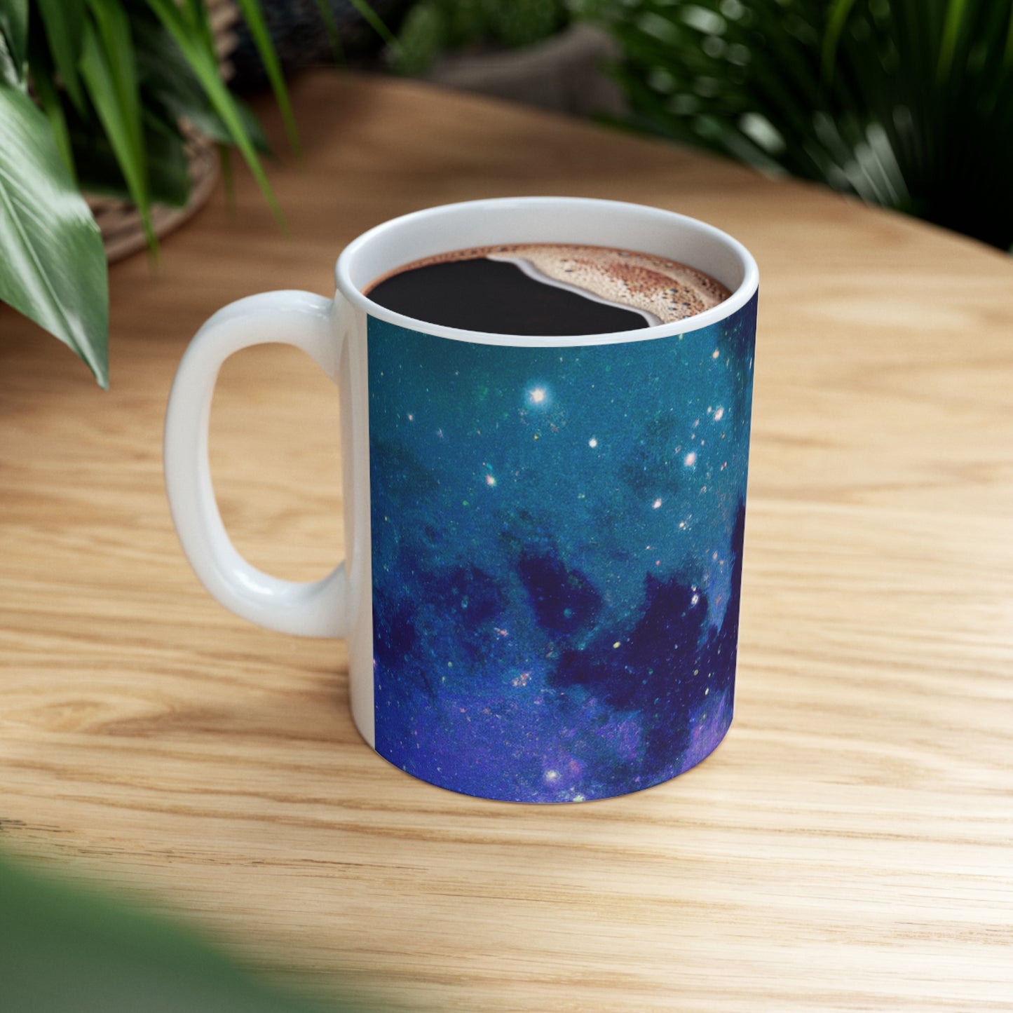 "Sinfonía celestial de medianoche" - La taza de cerámica alienígena 11 oz