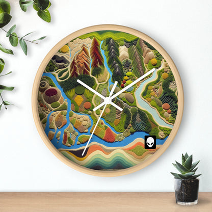 "Mapping Mother Nature: Crafting a Living Mural of Our Region". - The Alien Wall Clock Land Art Style