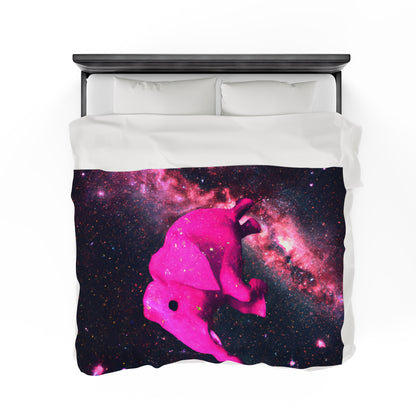 "Majestic Pinkelephant Exploration" - The Alien Velveteen Plush Blanket