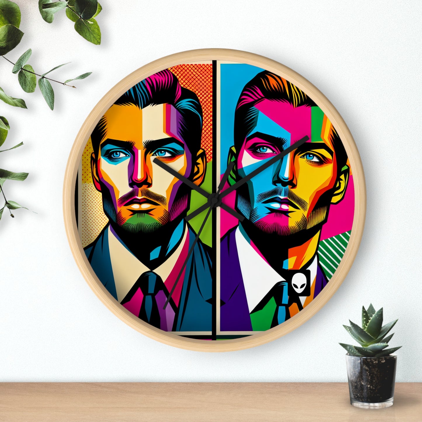 "Celebrity Pop Art Portrait" - The Alien Wall Clock Pop Art Style