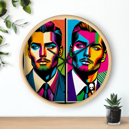 "Retrato de celebridad pop art" - El reloj de pared alienígena estilo pop art