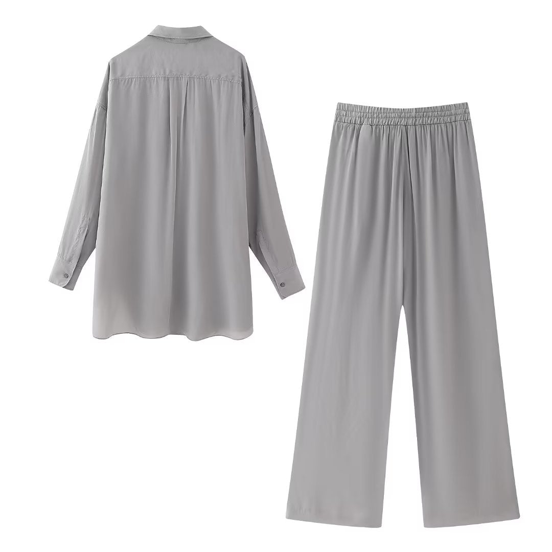 Damen Kleidung Vertikal Minimalistisch Hemd Casual Hosen