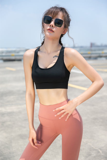 Sports Underwear Women Summer High Strength Shockproof Running Yoga Workout Clothes Bra Beautiful Vest plus Size