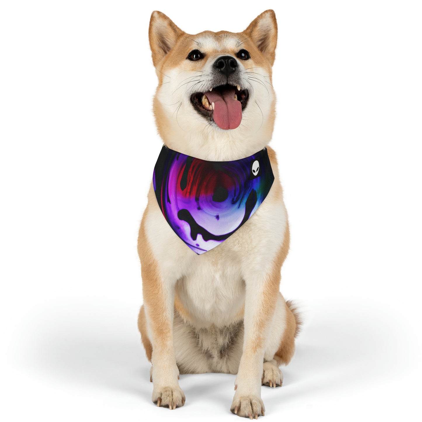 "Exploring Contrasts: A Colorful Dance of Luminance and Chromatic Aberration" - The Alien Pet Bandana Collar