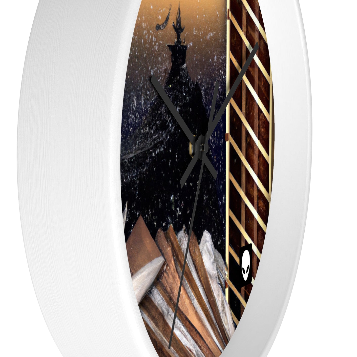 "A Tale of Storytelling Art: A Mixed Media Masterpiece" - The Alien Wall Clock