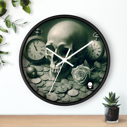 "Lingering Decay" - El reloj de pared alienígena estilo de pintura Vanitas