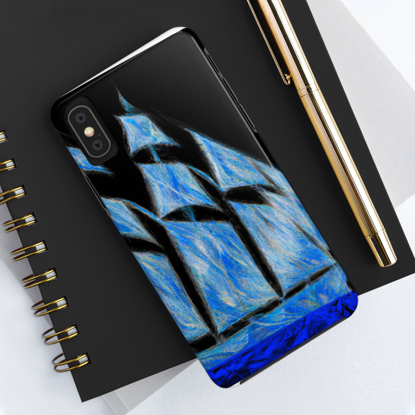 "El velero azul y las velas blancas: Una aventura de libertad en el mar" - The Alien Tough Phone Cases