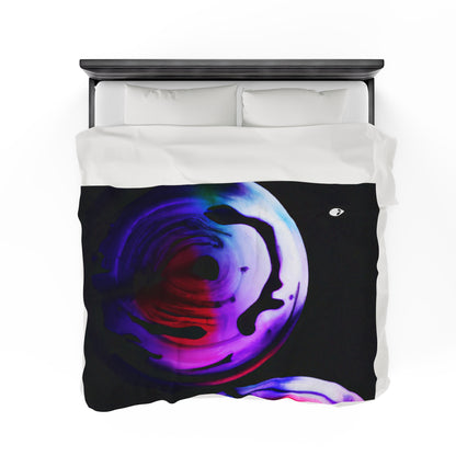 "Exploring Contrasts: A Colorful Dance of Luminance and Chromatic Aberration" - The Alien Velveteen Plush Blanket