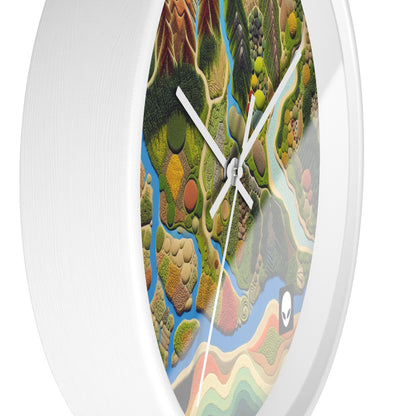 "Mapping Mother Nature: Crafting a Living Mural of Our Region". - The Alien Wall Clock Land Art Style