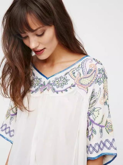 Women Embroidered Beaded Top