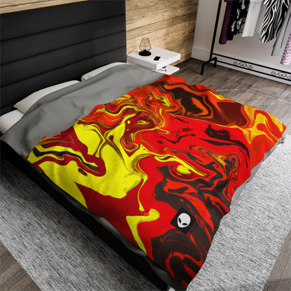 "Abstract Energy in Motion" - The Alien Velveteen Plush Blanket