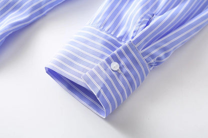 Women Spring Long Sleeve Stripes Shirt Clothing