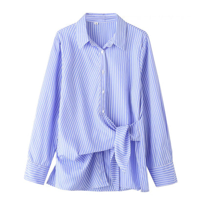 Women Spring Long Sleeve Stripes Shirt Clothing