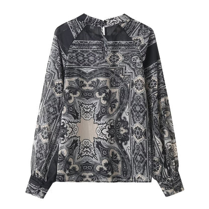 Spring Ladies Wide Sleeve Printed Women