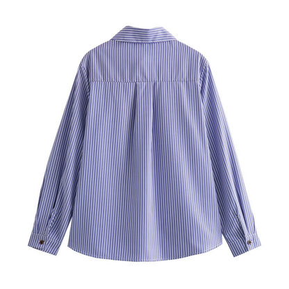 Shirt Korean Women Clothing Spring Simple off Shoulder Buckle Design Top