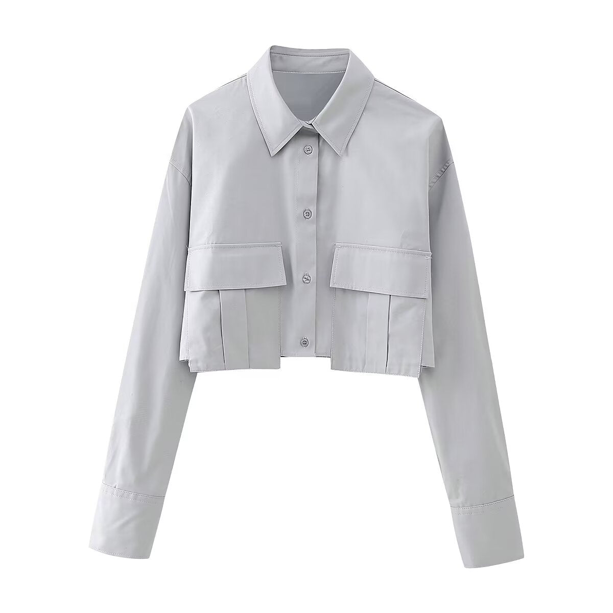 Ropa de invierno para mujer, gabardina de moda que combina con todo, camisa corta de tela