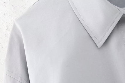 Ropa de invierno para mujer, gabardina de moda que combina con todo, camisa corta de tela