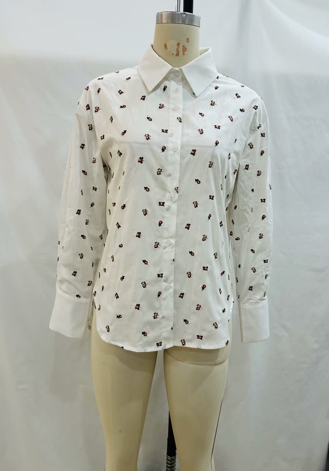 Camisa holgada de manga larga con cuello tipo polo para mujer, primavera y otoño